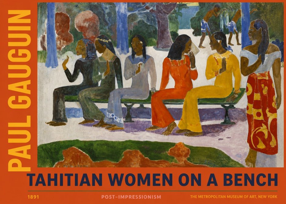 Paul Gauguin Tahitian Women on a Bench No2 - Juliste