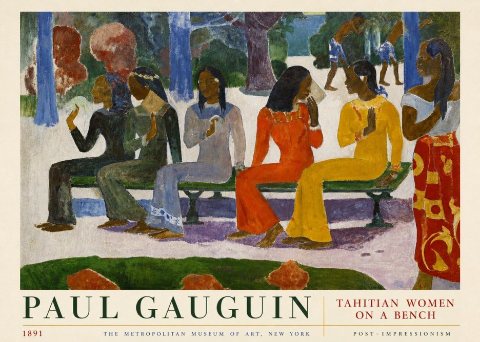 Paul Gauguin Tahitian Women on a Bench No3 - Juliste