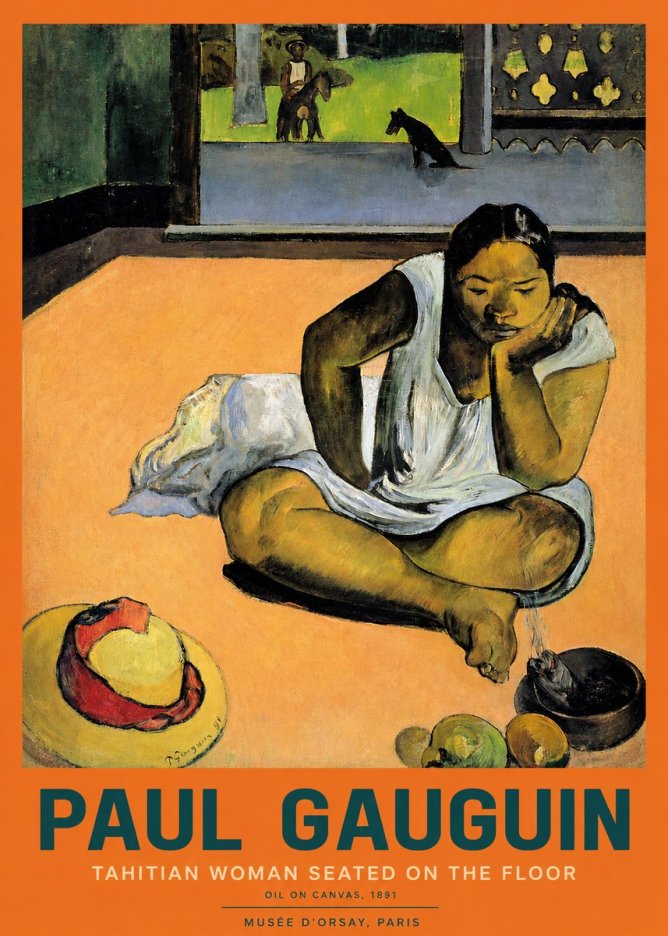 Paul Gauguin Tahitian Woman Seated on the Floor No2 - Juliste