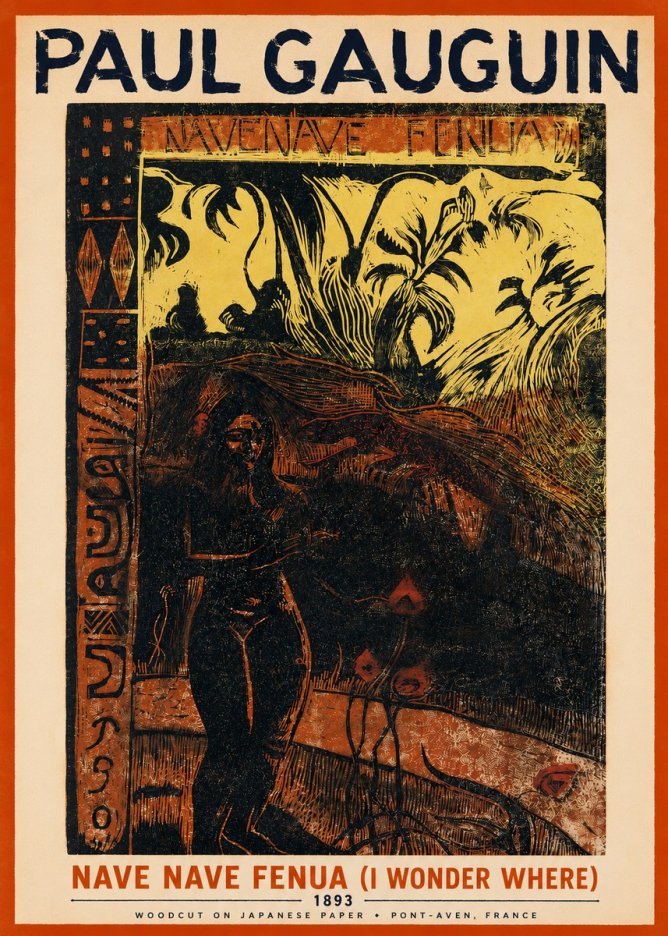 Paul Gauguin Nave Nave Fenua (I Wonder Where) No2 - Juliste