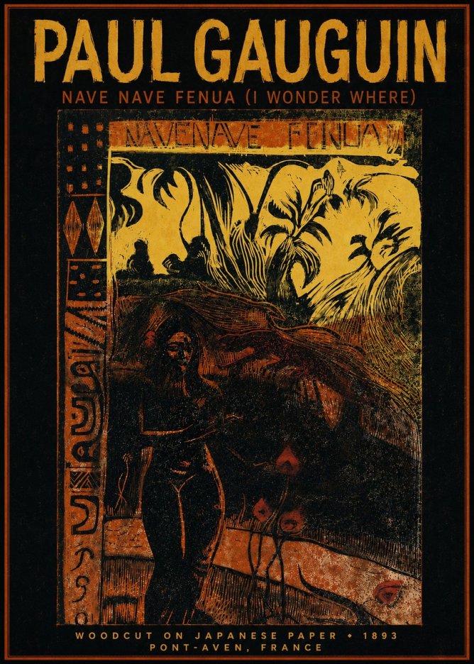 Paul Gauguin Nave Nave Fenua (I Wonder Where) No3 - Juliste