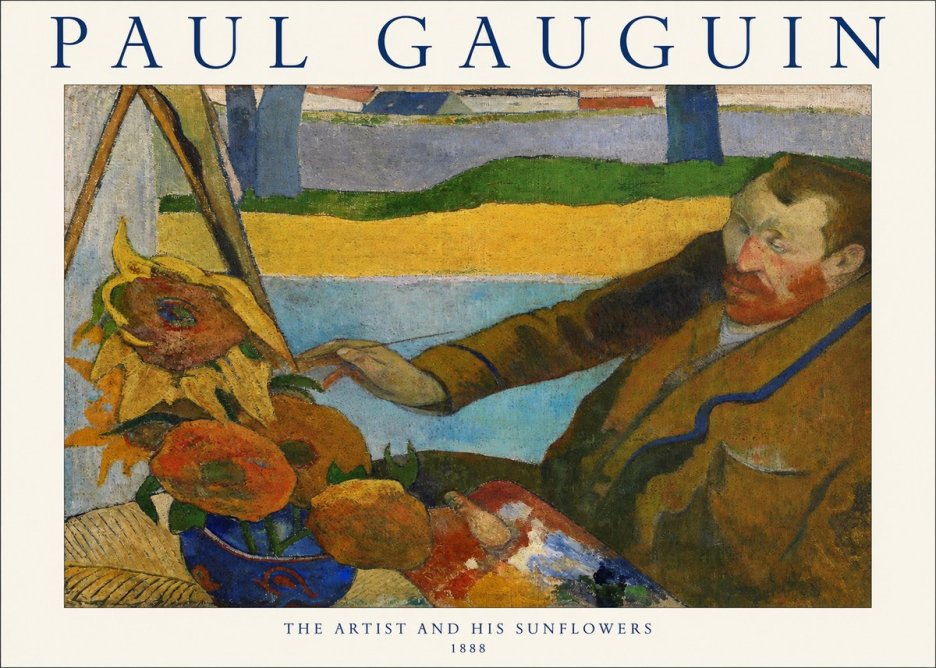 Paul Gauguin The Artist and His Sunflowers No1 - Juliste