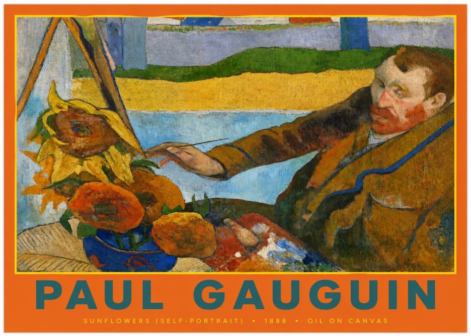 Paul Gauguin The Artist and His Sunflowers No3 - Juliste