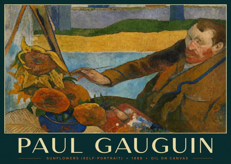 Paul Gauguin The Artist and His Sunflowers No4 - Juliste
