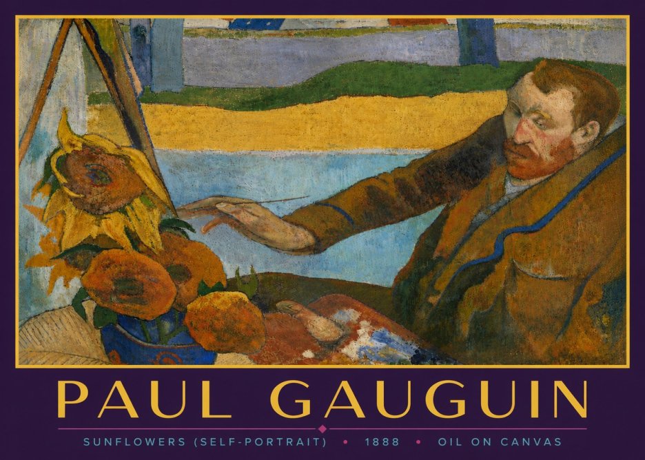 Paul Gauguin The Artist and His Sunflowers No6 - Juliste