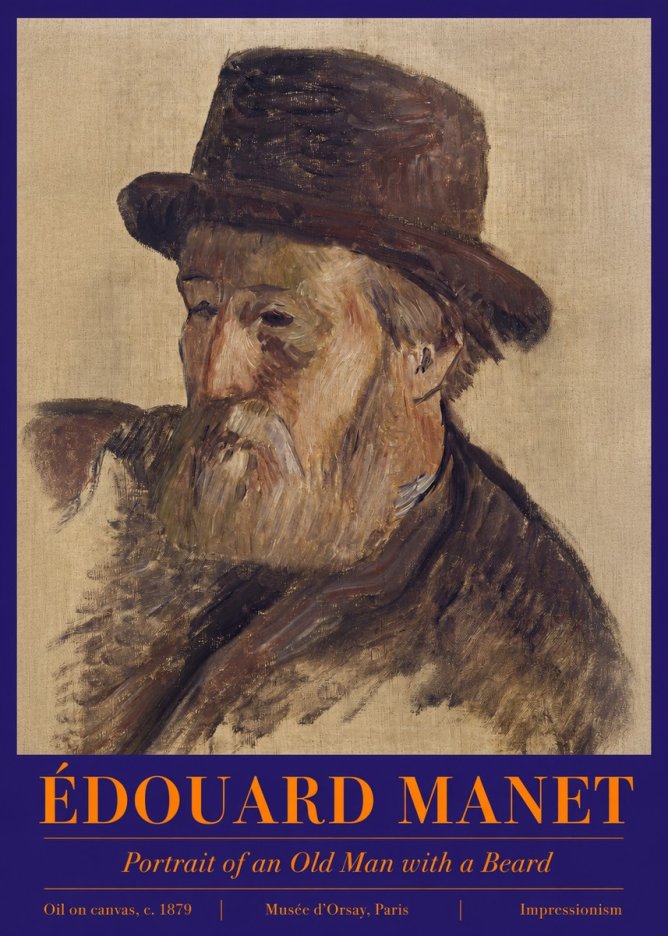 Édouard Manet Portrait of an Old Man with a Beard No2 - Juliste