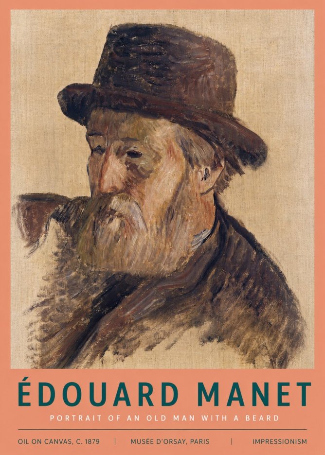 Édouard Manet Portrait of an Old Man with a Beard No3 - Juliste
