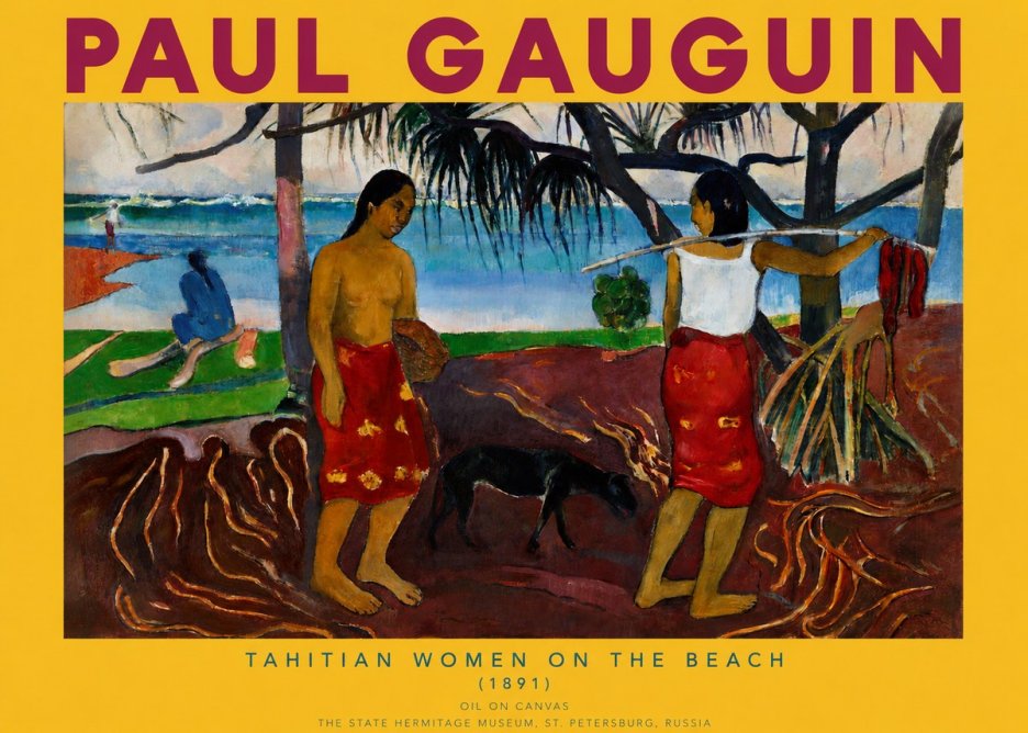 Paul Gauguin Tahitian Women on the Beach (1891) No2 - Juliste