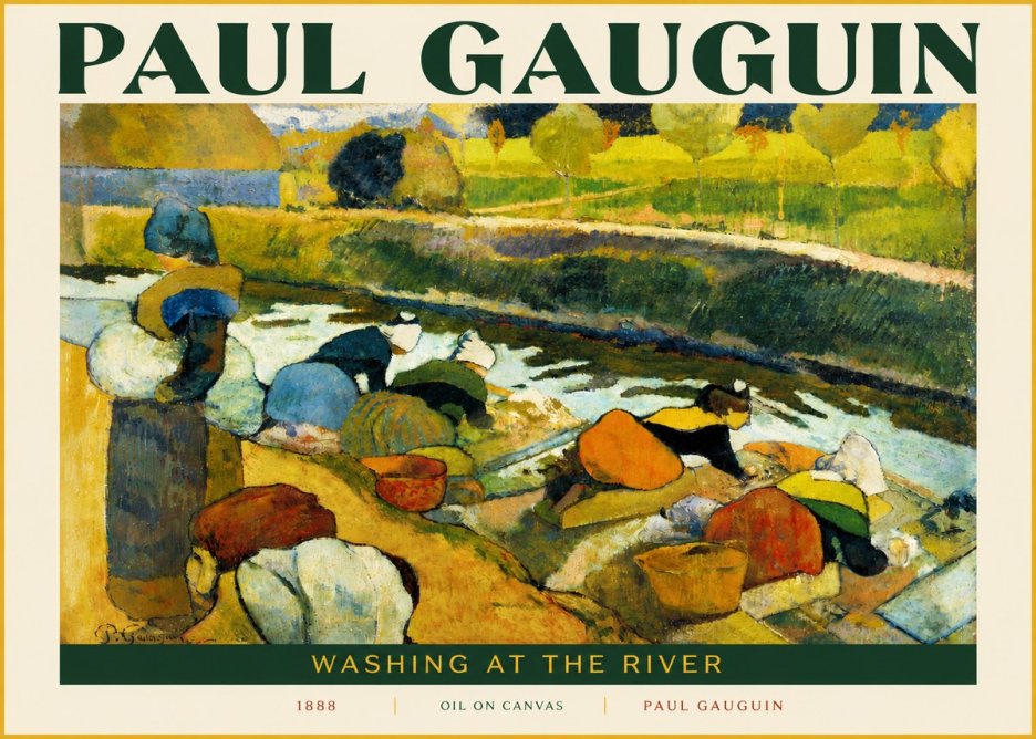 Paul Gauguin Washing at the River No5 - Juliste