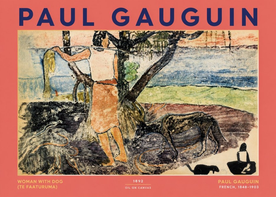 Paul Gauguin Woman with Dog (Te Faaturuma) No2 - Juliste