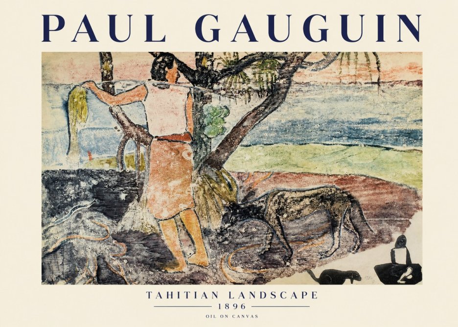 Paul Gauguin Woman with Dog (Te Faaturuma) No5 - Juliste