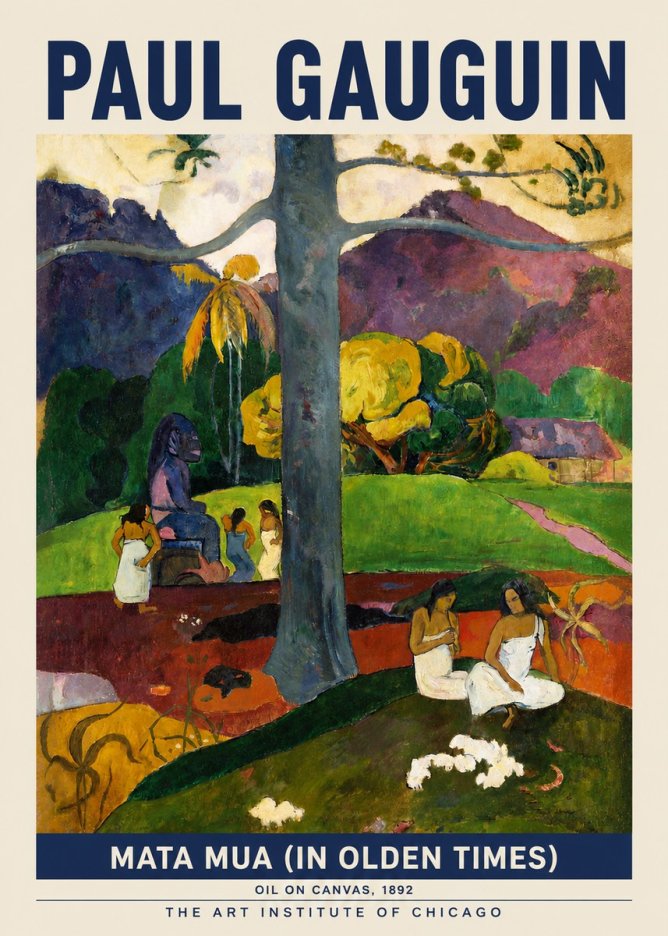 Paul Gauguin Mata Mua (in Olden Times) No3 - Juliste