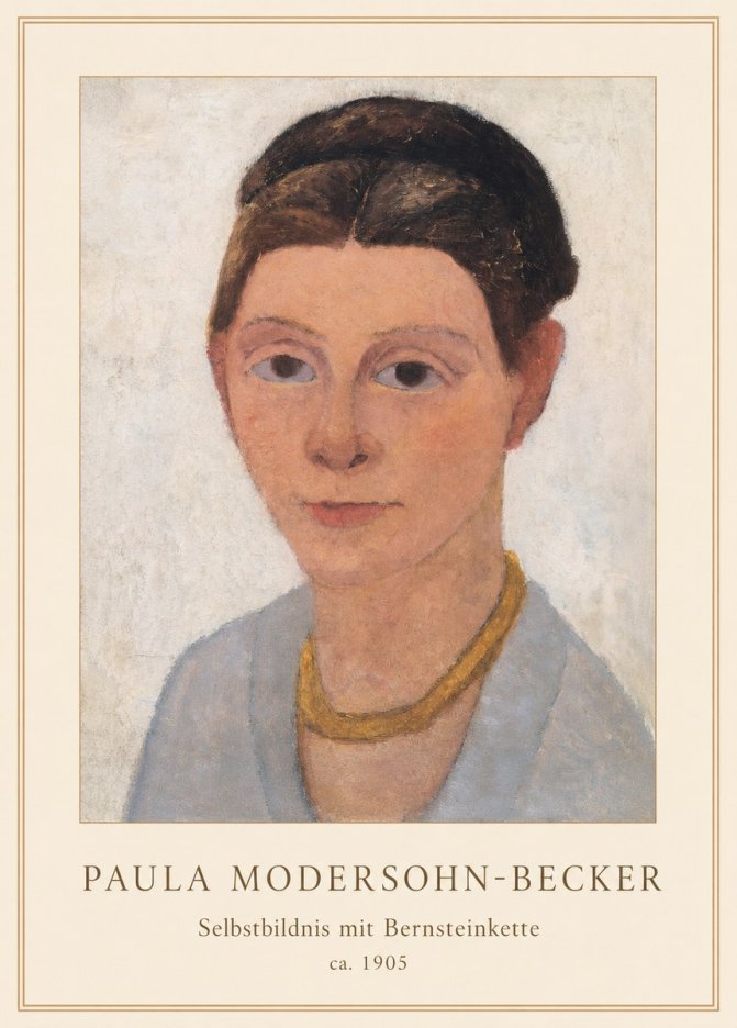 Paula Modersohn-Becker Selbstbildnis Mit Bernsteinkette No3 - Juliste