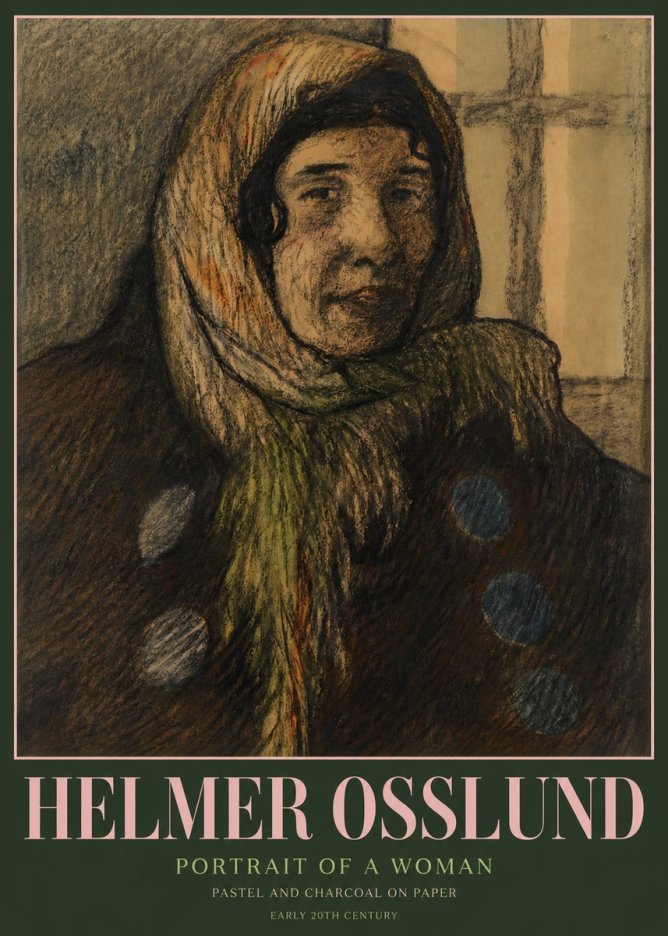 Helmer Osslund Portrait of a Woman No3 - Juliste