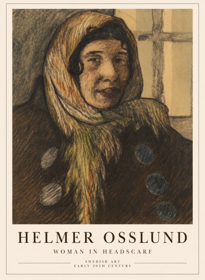 Helmer Osslund Portrait of a Woman No5 - Juliste