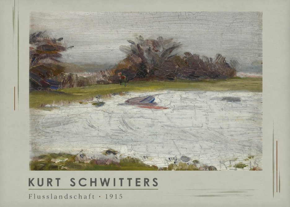 Kurt Schwitters Flusslandschaft No1 - Juliste
