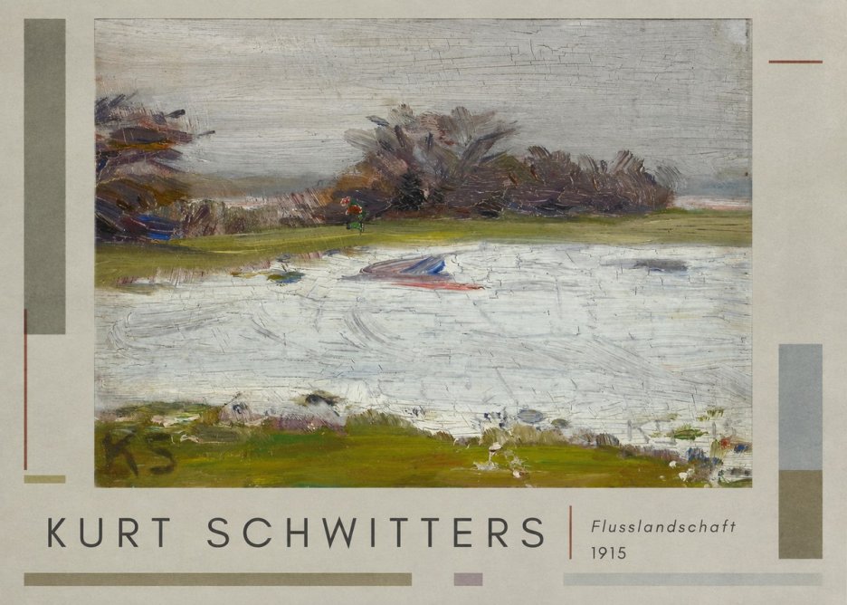 Kurt Schwitters Flusslandschaft No2 - Juliste