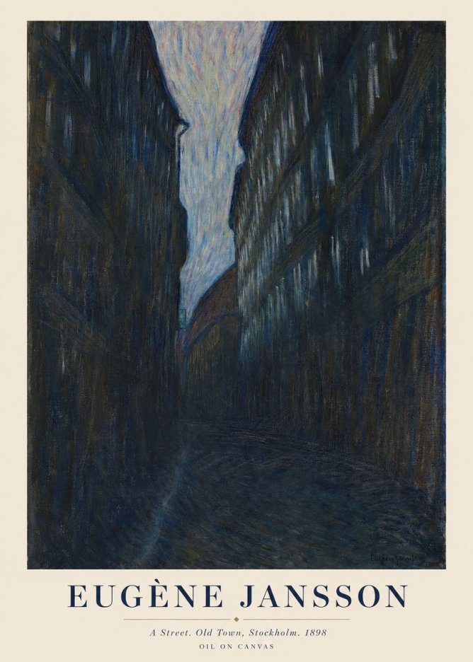 Eugène Jansson A Street. Old Town, Stockholm. 1898 No1 - Juliste