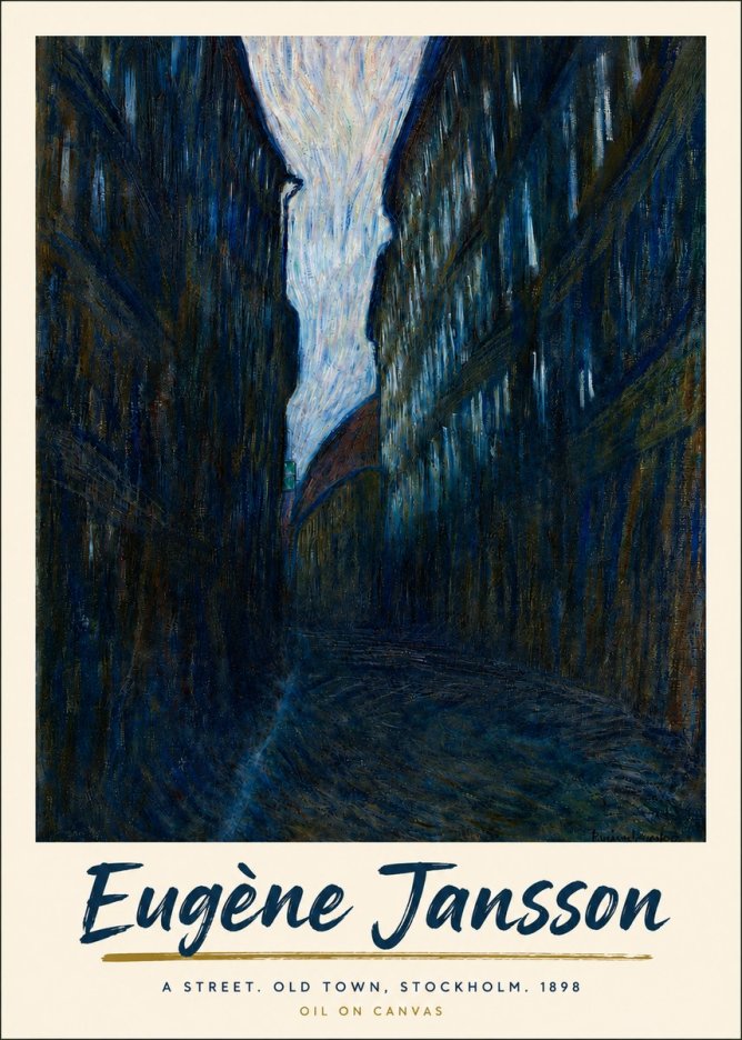 Eugène Jansson A Street. Old Town, Stockholm. 1898 No4 - Juliste