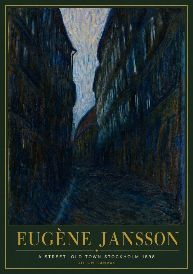 Eugène Jansson A Street. Old Town, Stockholm. 1898 No5 - Juliste