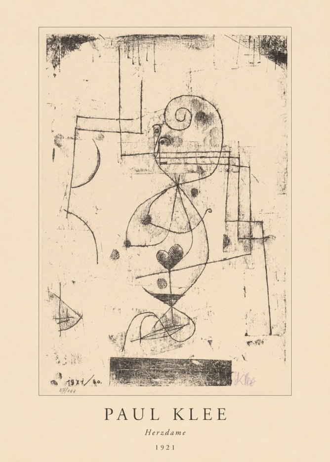 Paul Klee Herzdame No4 - Juliste