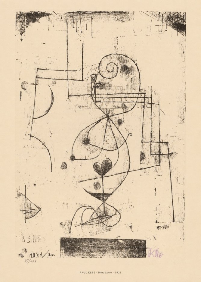 Paul Klee Herzdame No5 - Juliste