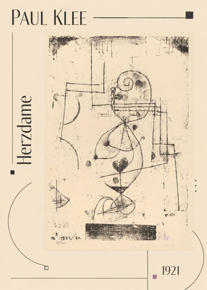 Paul Klee Herzdame No6 - Juliste