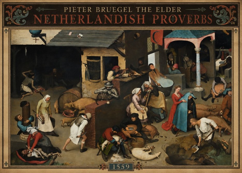 Pieter Bruegel Netherlandish Proverbs VI No4 - Juliste