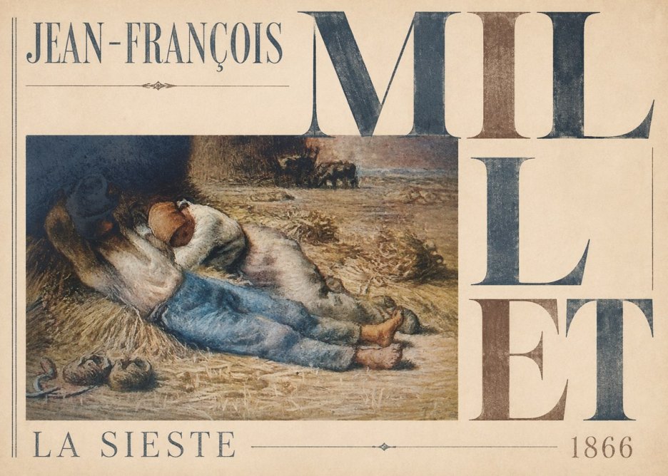 Jean-François Millet La Sieste No4 - Juliste