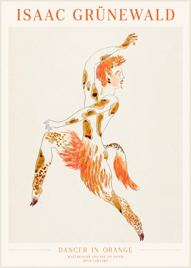 Isaac Grünewald Dancer in Orange No1 - Juliste