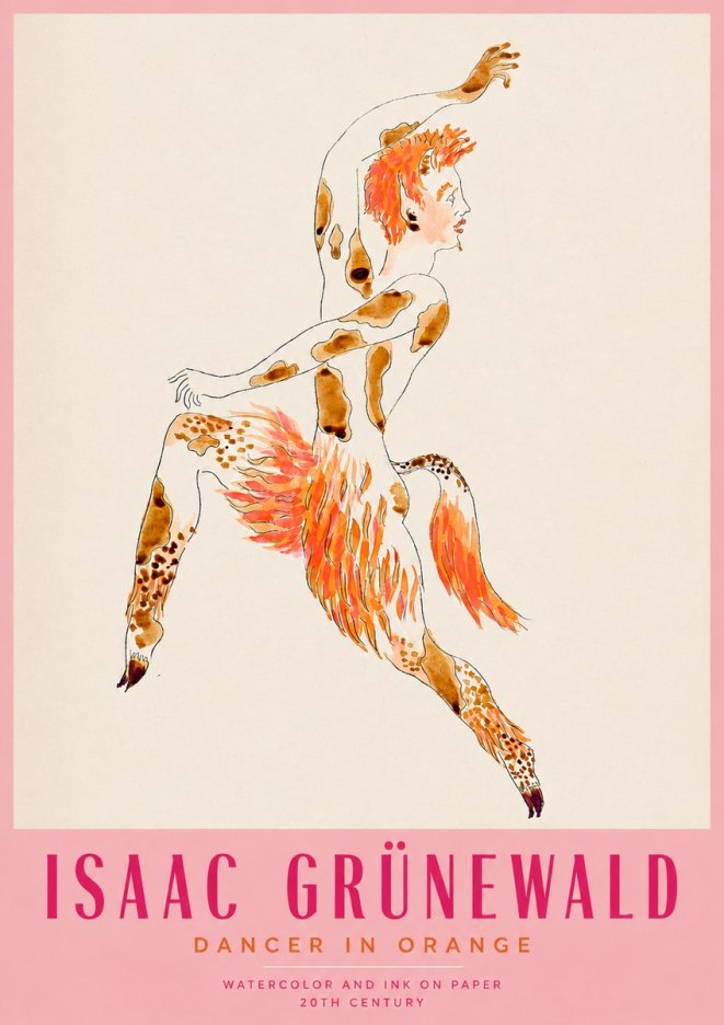 Isaac Grünewald Dancer in Orange No3 - Juliste
