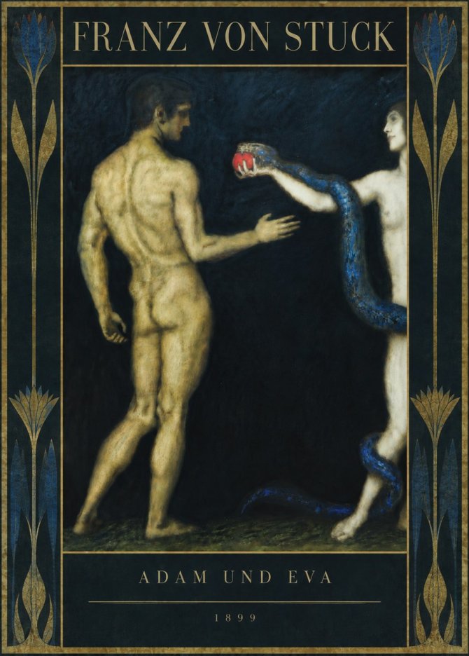 Franz von Stuck Adam Und Eva No6 - Juliste