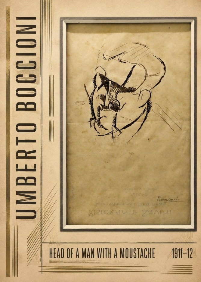 Umberto Boccioni Head of a Man with a Moustache No3 - Juliste