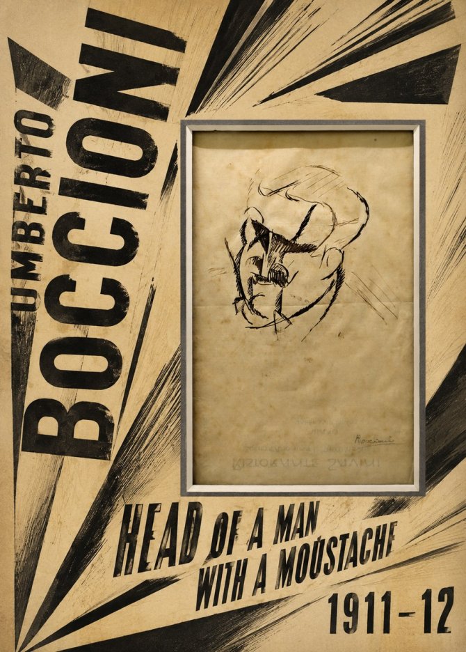 Umberto Boccioni Head of a Man with a Moustache No5 - Juliste
