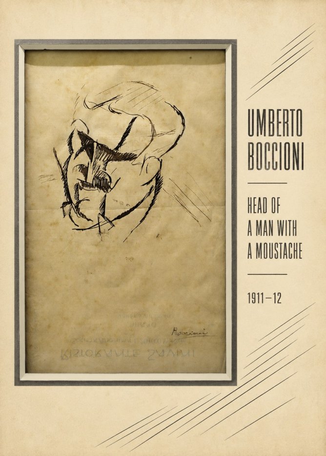 Umberto Boccioni Head of a Man with a Moustache No6 - Juliste