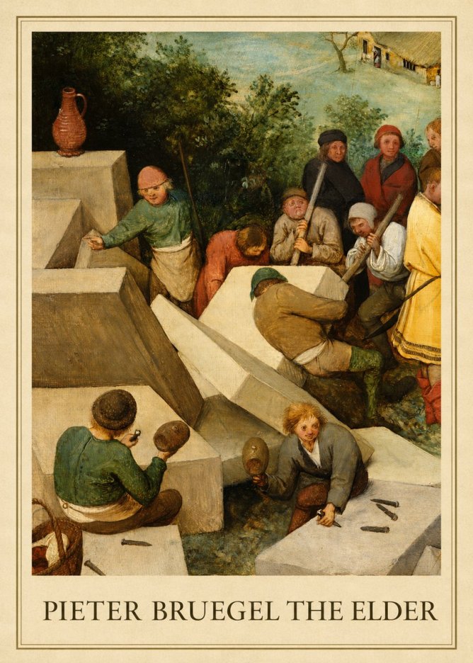 Pieter Bruegel The Tower of Babel V No1 - Juliste