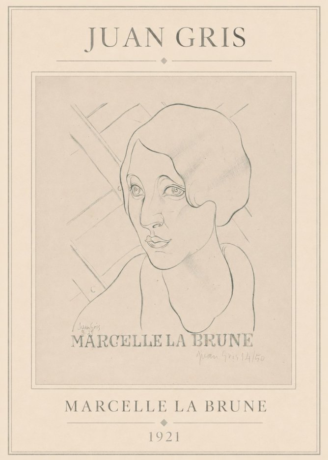 Juan Gris Marcelle La Brune II No1 - Juliste