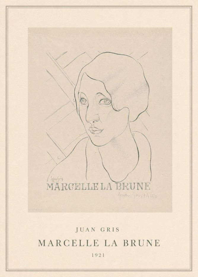 Juan Gris Marcelle La Brune II No5 - Juliste