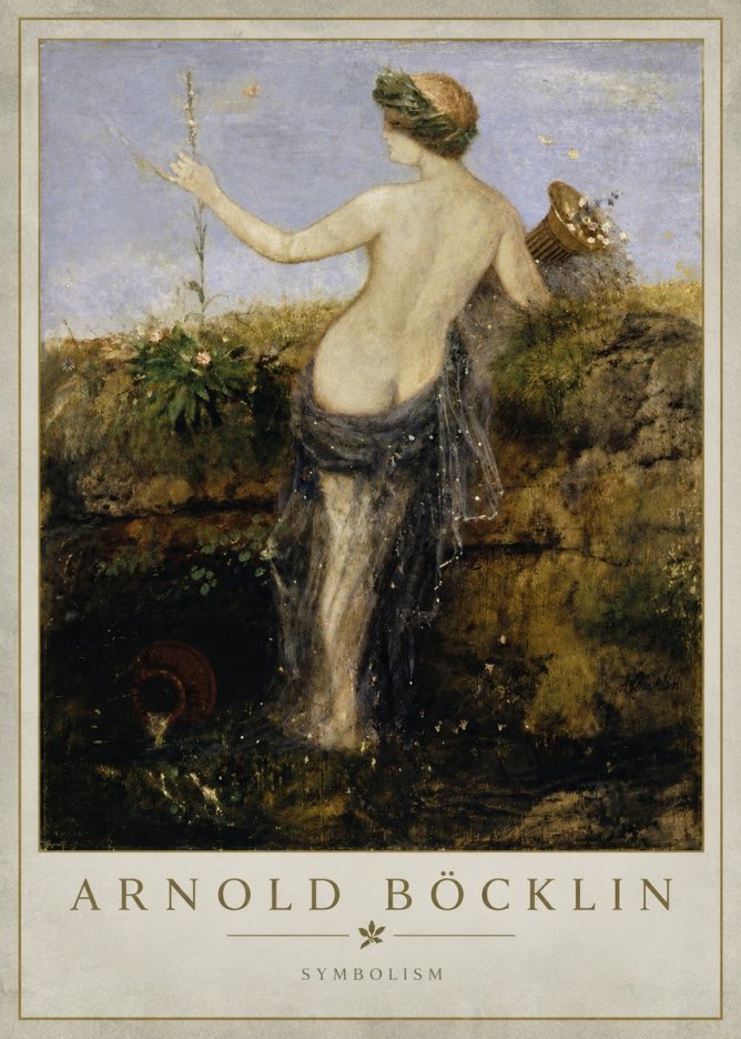 Arnold Böcklin Nymph in a Spring Forest No2 - Juliste