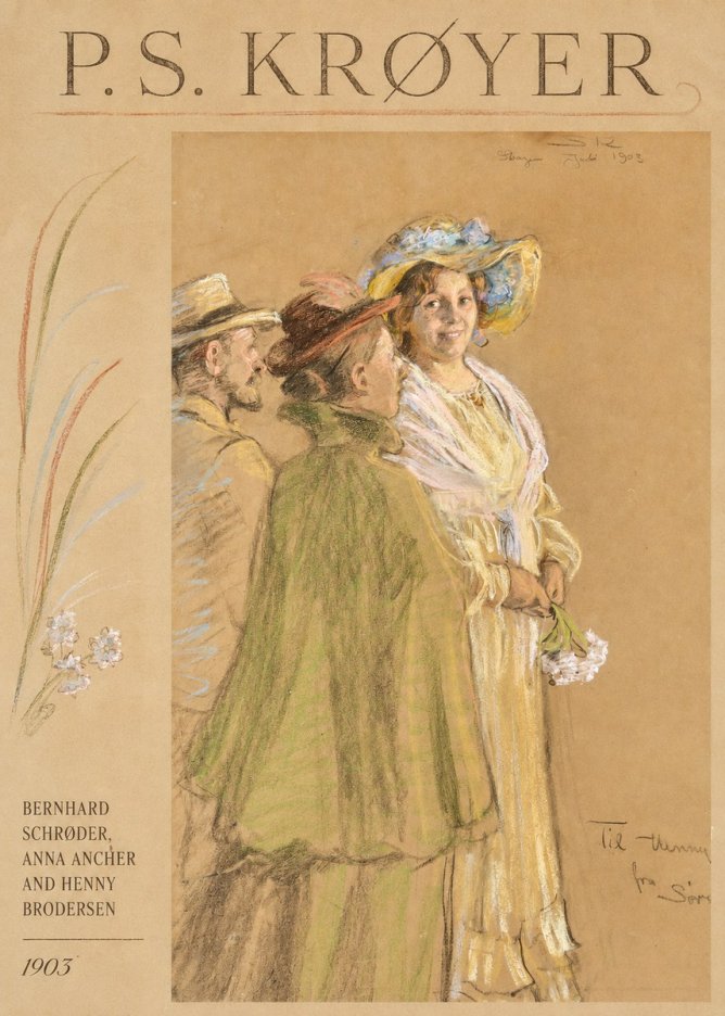 P.S. Krøyer Bernhard Schrøder, Anna Ancher and Henny Brodersen No3 - Juliste