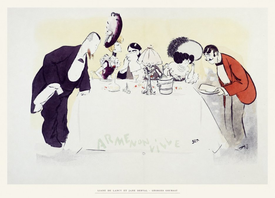 Georges Goursat Liane De Lancy Et Jane Derval No6 - Juliste
