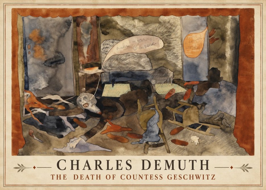 Charles Demuth The Death of Countess Geschwitz No1 - Juliste