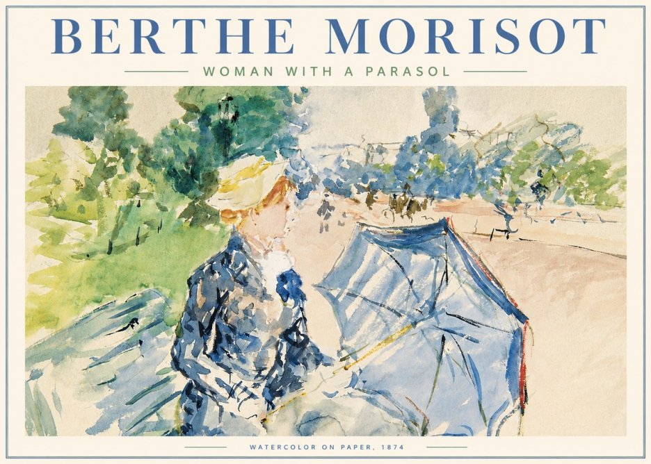Berthe Morisot Woman with a Parasol No3 - Juliste