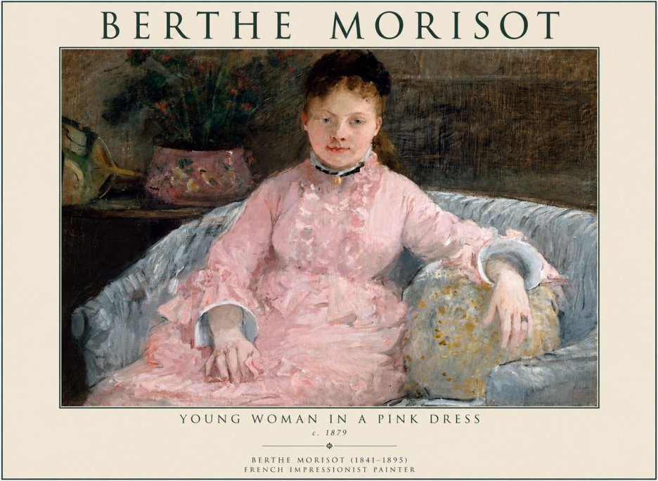Berthe Morisot Young Woman in a Pink Dress I No1 - Juliste