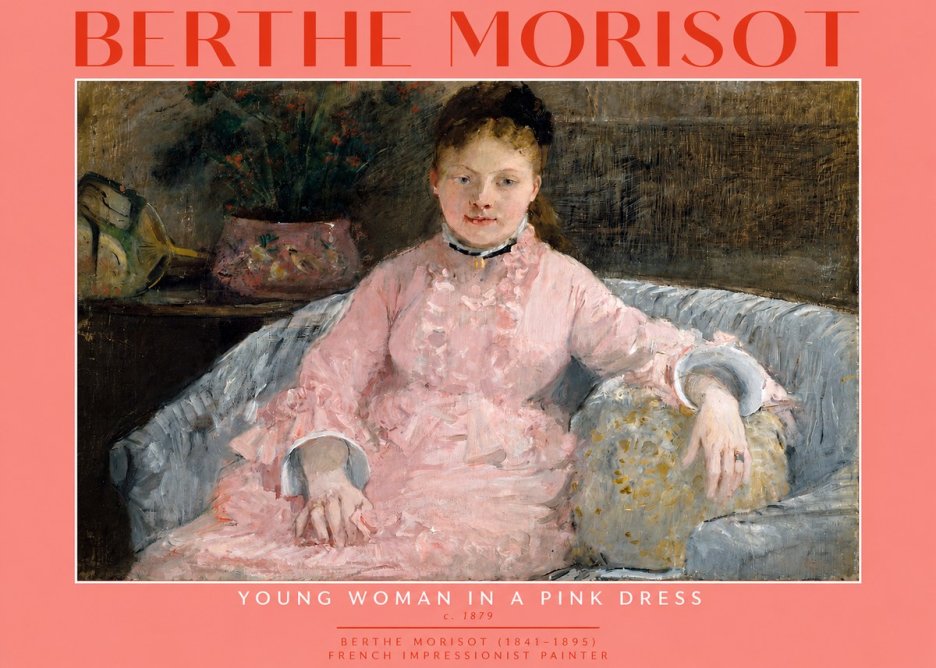 Berthe Morisot Young Woman in a Pink Dress I No2 - Juliste