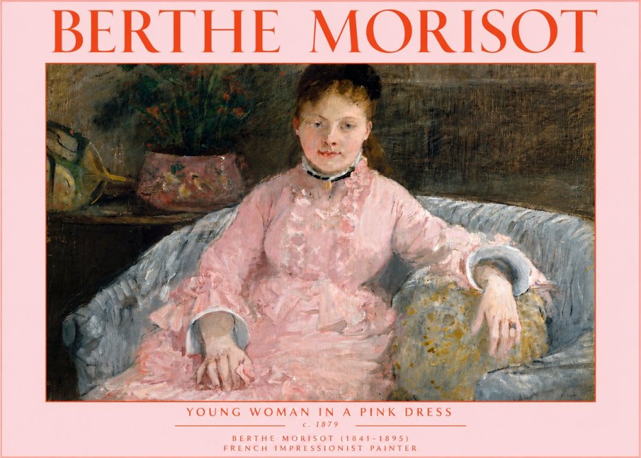 Berthe Morisot Young Woman in a Pink Dress I No5 - Juliste
