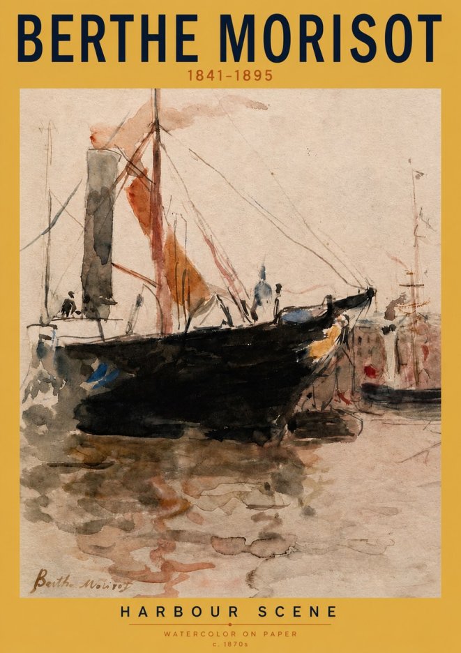 Berthe Morisot Harbour Scene No4 - Juliste