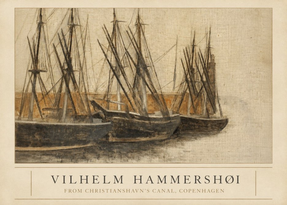 Vilhelm Hammershøi From Christianshavn's Canal, Copenhagen No3 - Juliste