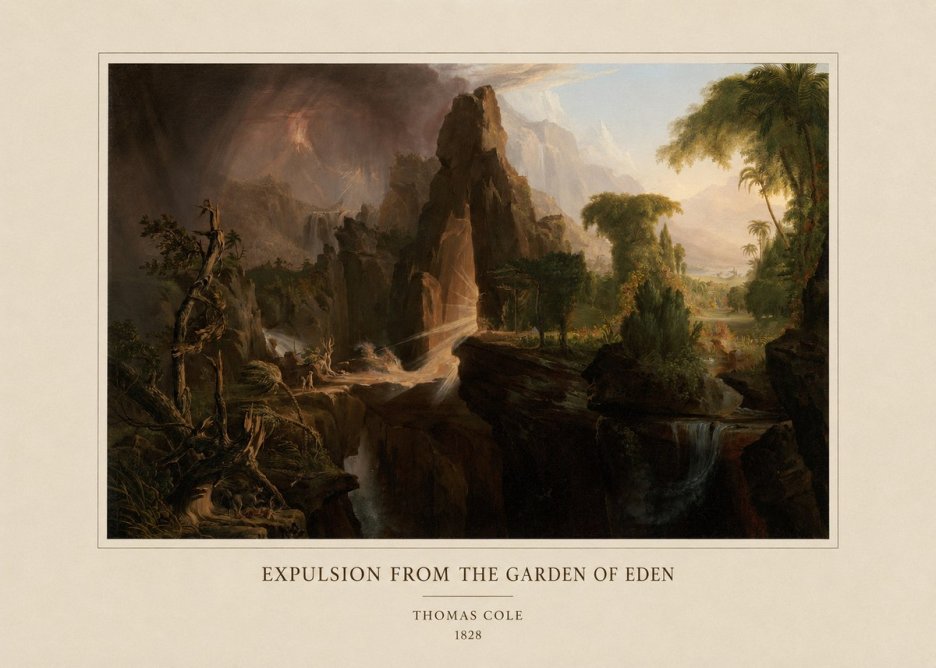 Thomas Cole Expulsion from the Garden of Eden I No4 - Juliste