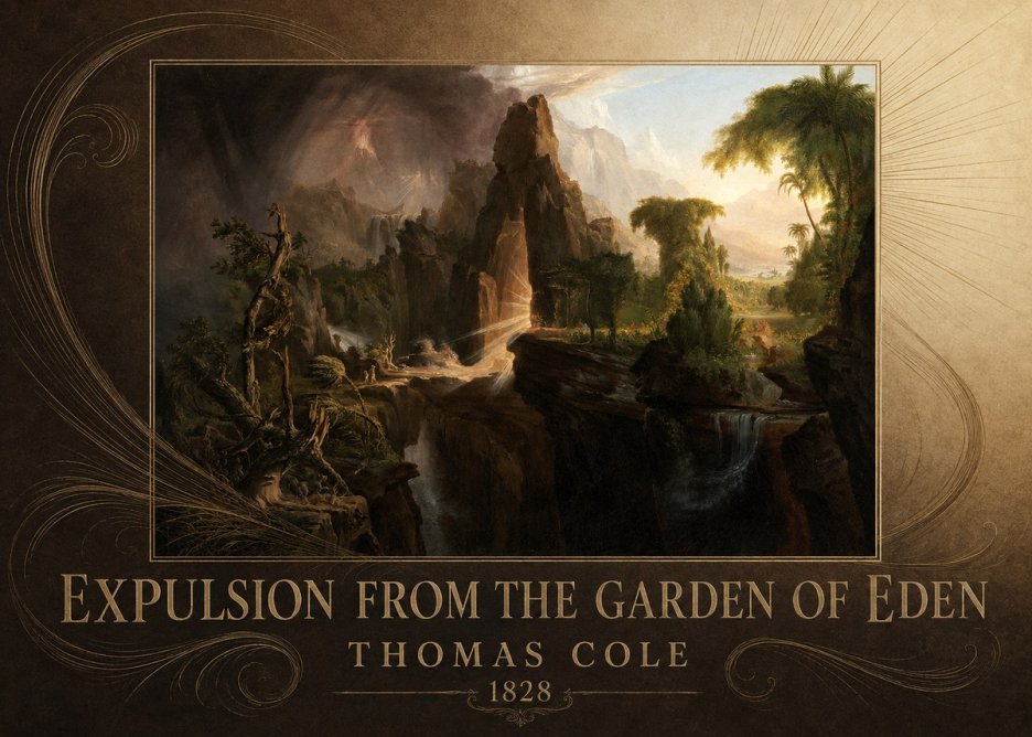 Thomas Cole Expulsion from the Garden of Eden I No6 - Juliste